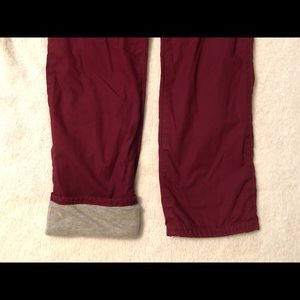 GAP Casual Pants Fleece Red Wine 14 Regular Size